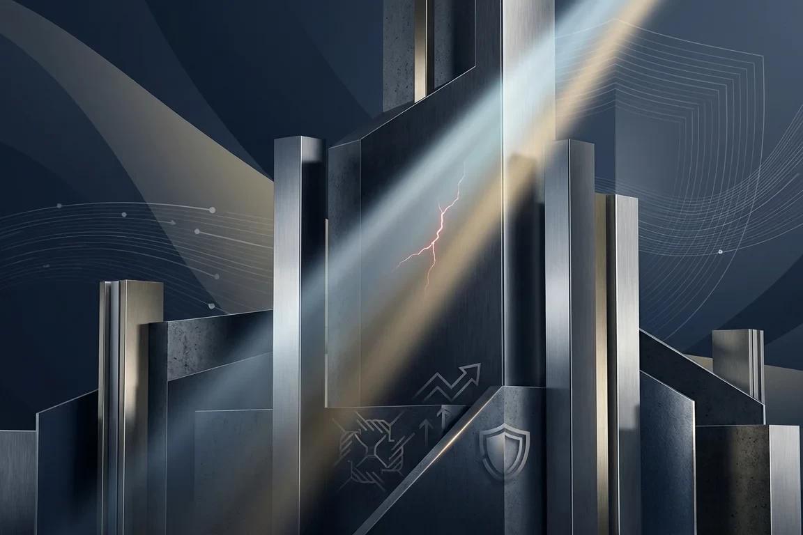 Financial documents with magnifying glass revealing warning signs and red flags on balance sheets