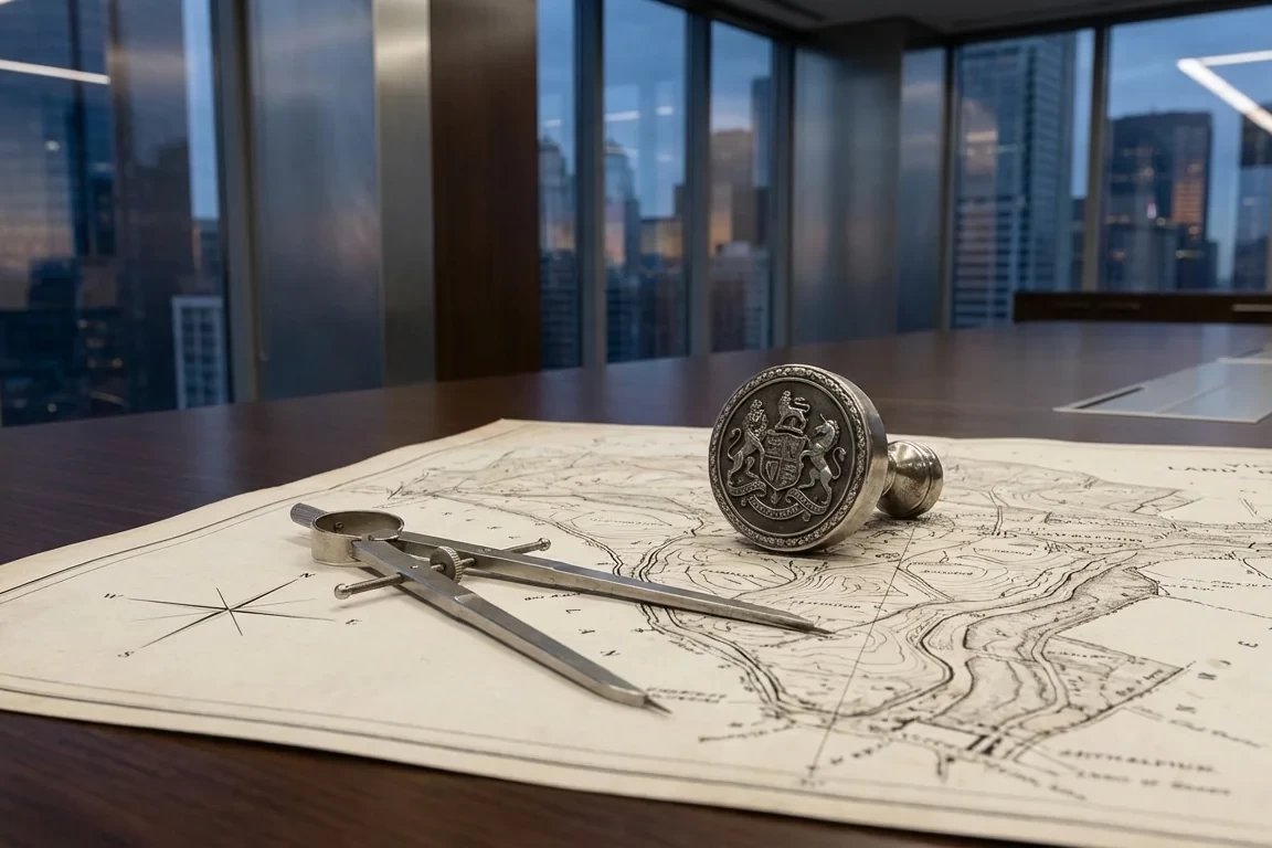 Victorian land development site with surveyor equipment representing property rezoning and tax liability