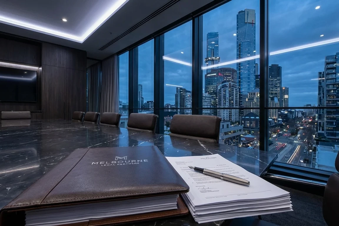 Commercial loan documents with interest rate calculations and legal annotations on desk