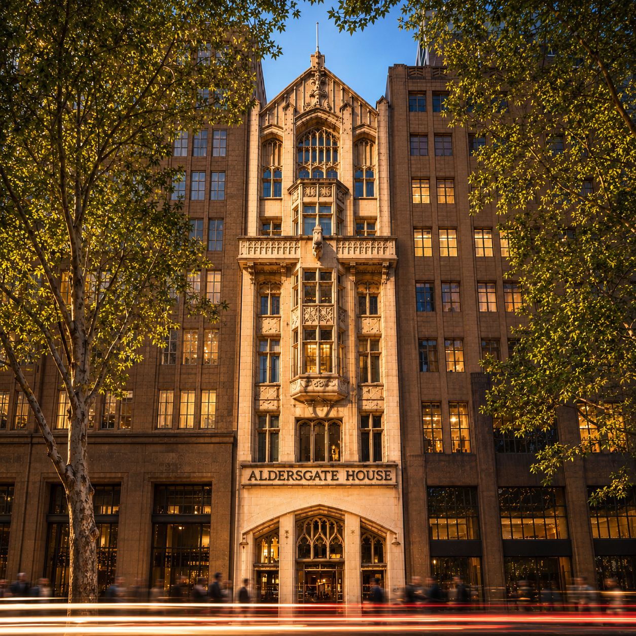 Aldersgate House in Melbourne at golden hour, the location of Sutton Laurence King Lawyers